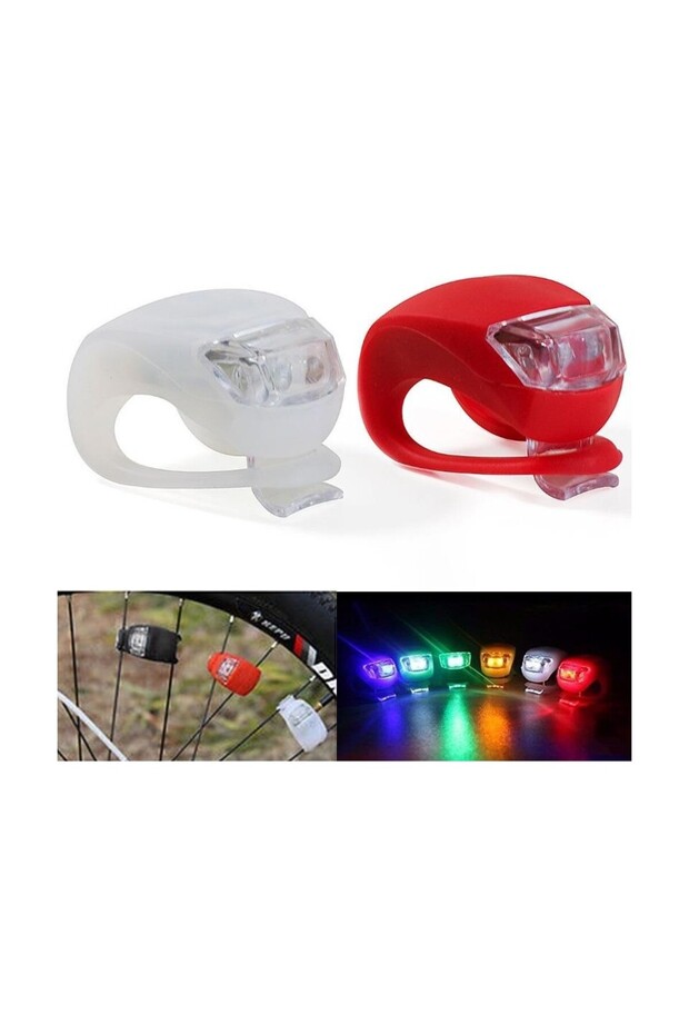 2'li LED Bisiklet Lambası Ön ve Arka Için Aydınlatma Seti 3 Modlu Çakarlı Işık - 6