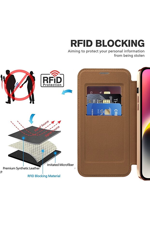 IPhone 14 Plus Case - SmartMag Book Case - Brown - 4