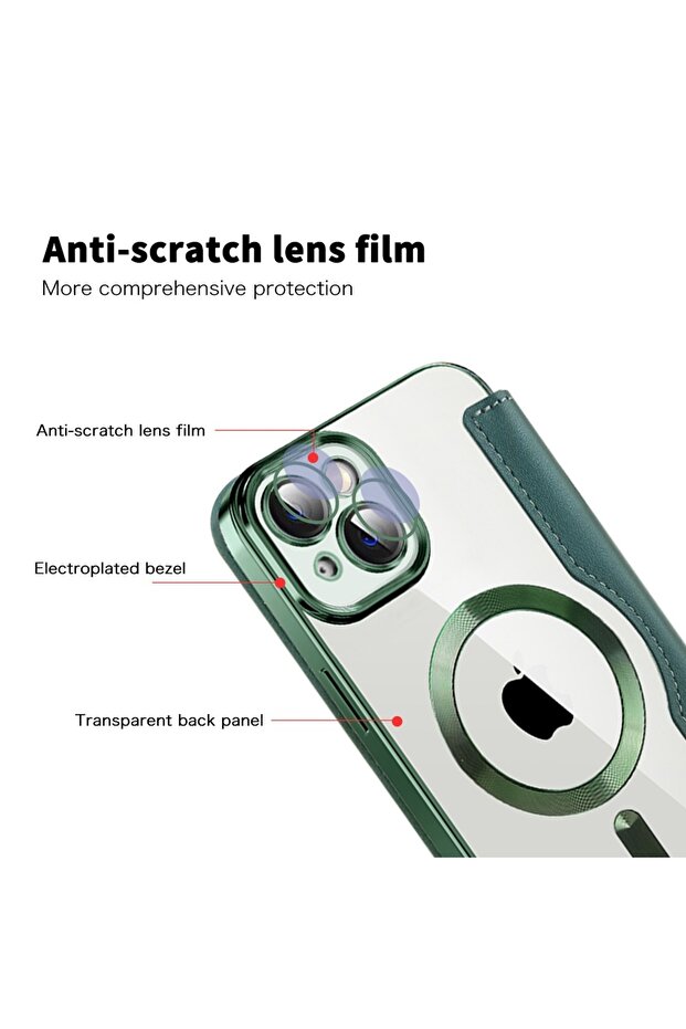 IPhone 14 Case - SmartMag Book Case - Green - 3