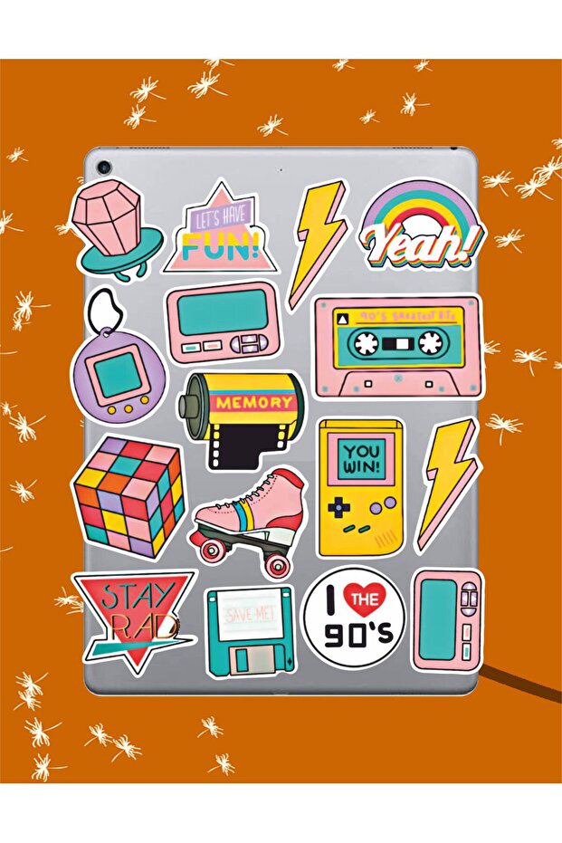 90's Themed Sticker Set | Laptop Agenda Notebook Tablet Phone Notebook Sticker Bullet Journal