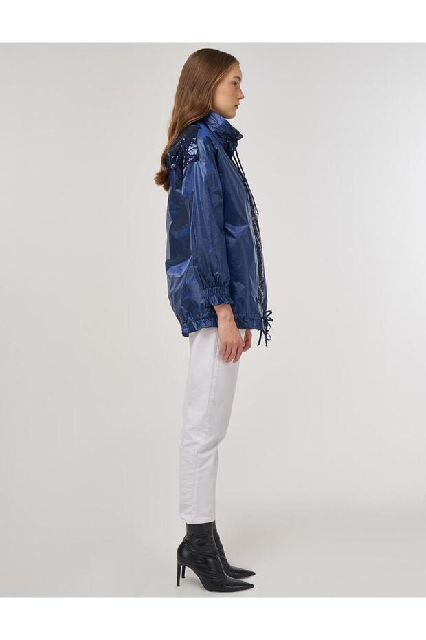 Payet İşlemeli Ceket İndigo - 5