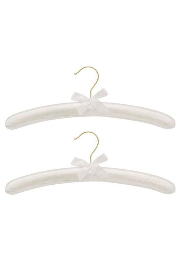 Set 2 umerase satinate, albe, 38cm - 2