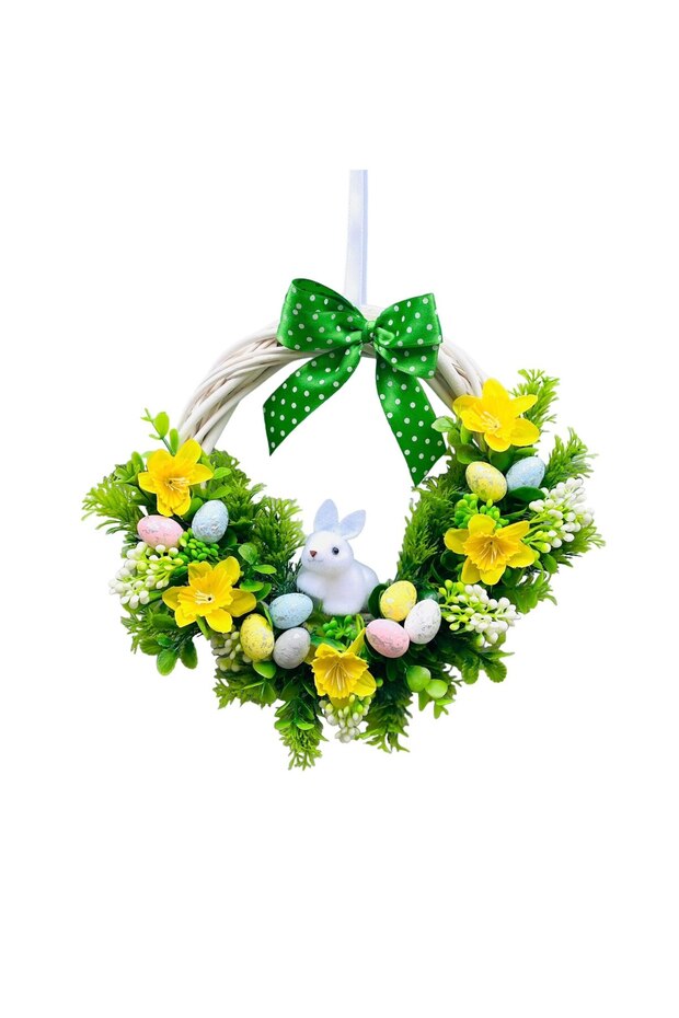Wreath with Artificial Flowers for Easter - 4