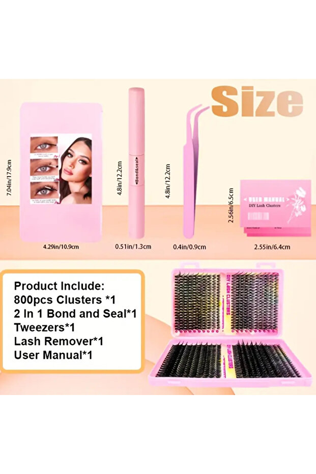 800 Adet Karışık Uzunluklu 30D 40D 50D 60D 80D Takma Kirpik Demetleri - 5