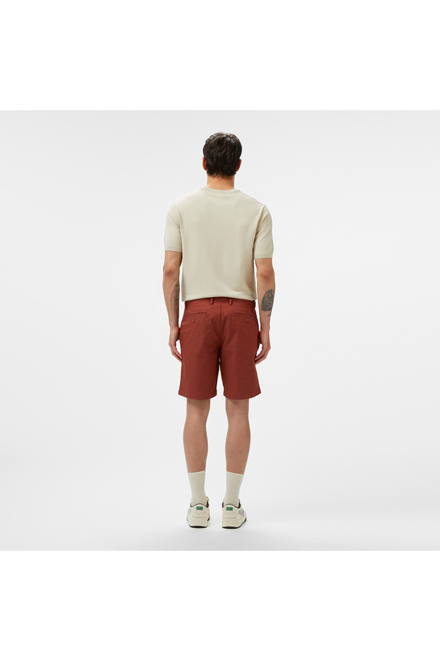 Erkek Slim Fit Kahverengi Bermuda Şort - 3