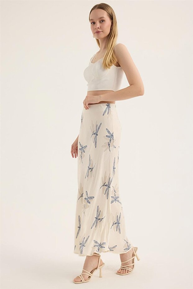 Fusta lungă cu imprimeu cu libelule - 2