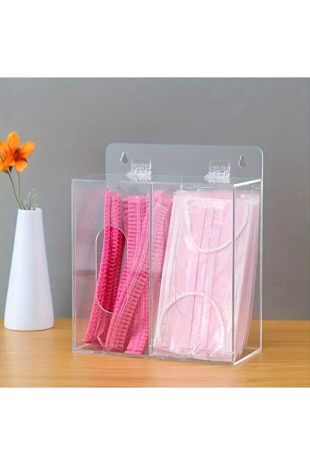 Wall Mounted PPE Dispenser Organizer – 2 Compartments