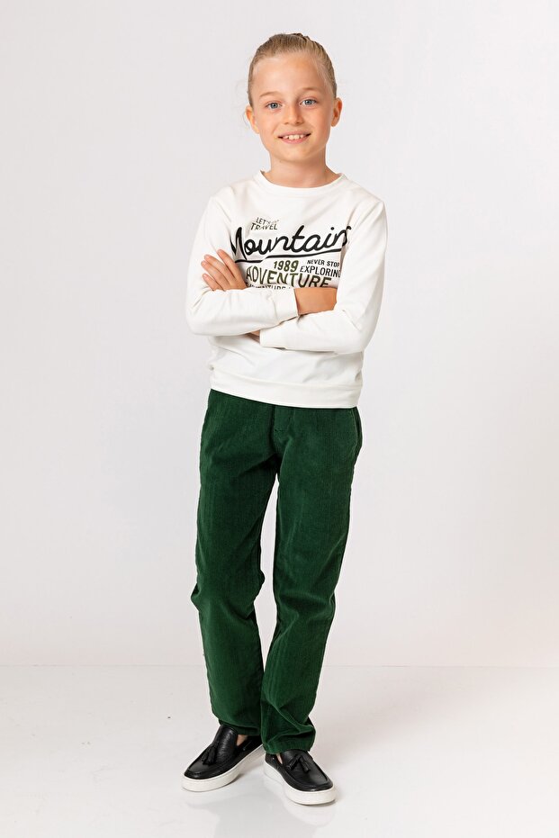 Boy's Green Velvet Trousers