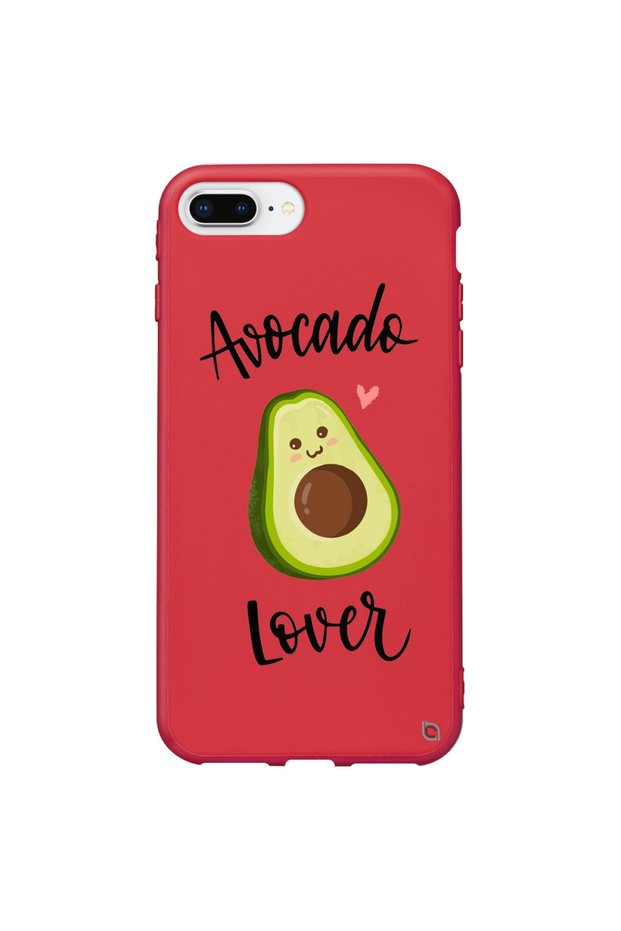 iPhone 7 Plus Colorful Avocado Patterned Silicone Case with Velvet Inside