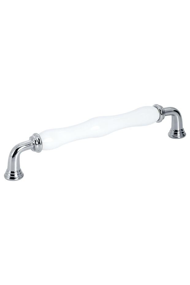 Porcelain Handle Cabinet Drawer Furniture Kitchen Handle Sapphire 160Mm-White-Chrome-Stk0799