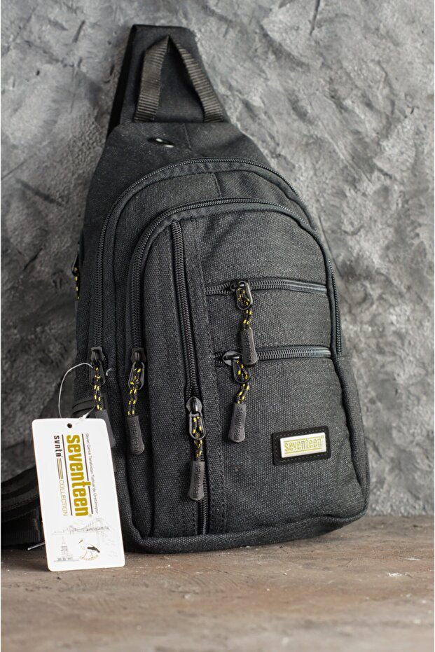 Kanvas Çapraz Sırt Ve Omuz Çantası Siyah 3473 - 3