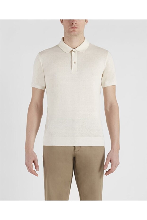Men's Knitted Polo-shirt C.wLinens