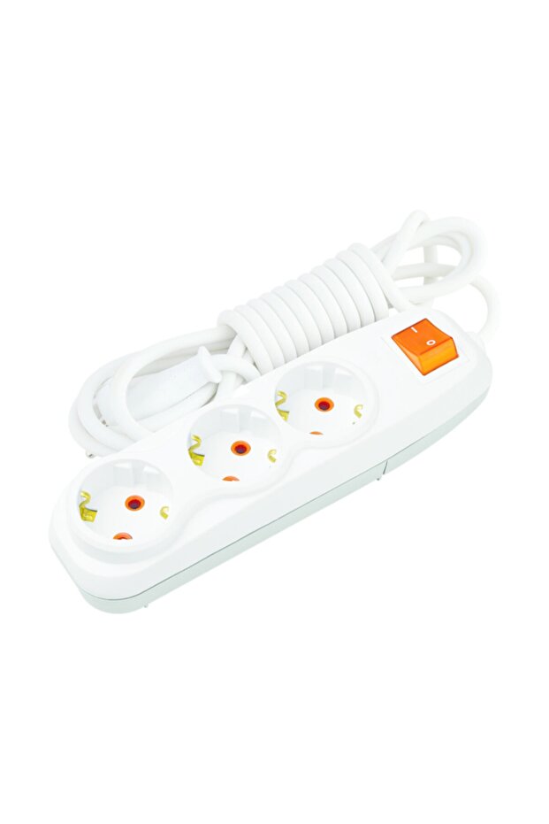 3'lü 3 Metre Anahtarlı Topraklı Grup Priz - 1