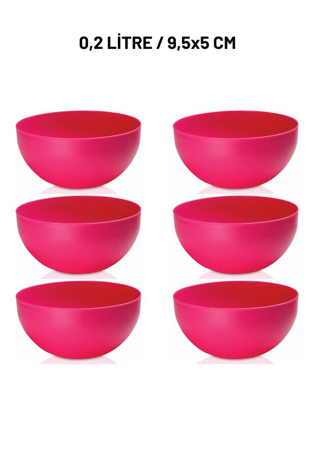 Yuvarlak Mini Kase Set 0,2 Litre X 6 Adet Pembe - 1