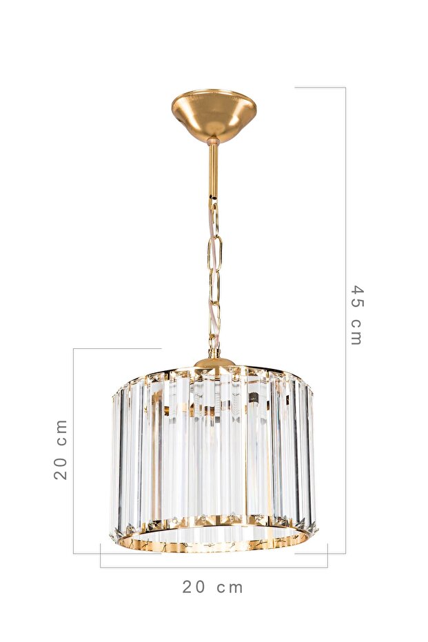 Lavinya Kristal Tekli Avize Gold - 4