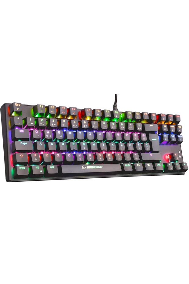 Kb-r17 Raptor Black Usb Full Rgb Led Blue Switch Lc Layout Gaming Mechanical Keyboard - 1