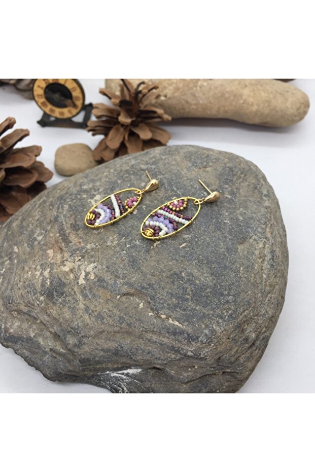 Handmade Ethnic Authentic Hippie Bohemian Knitting Bead Earrings