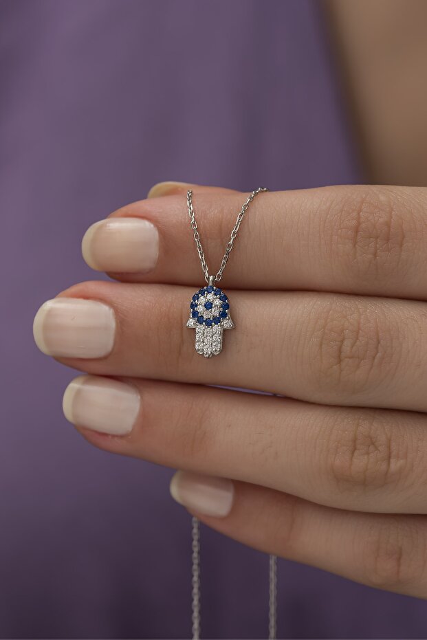 Fatıma Eli Nazar Gümüş Kolye - 4