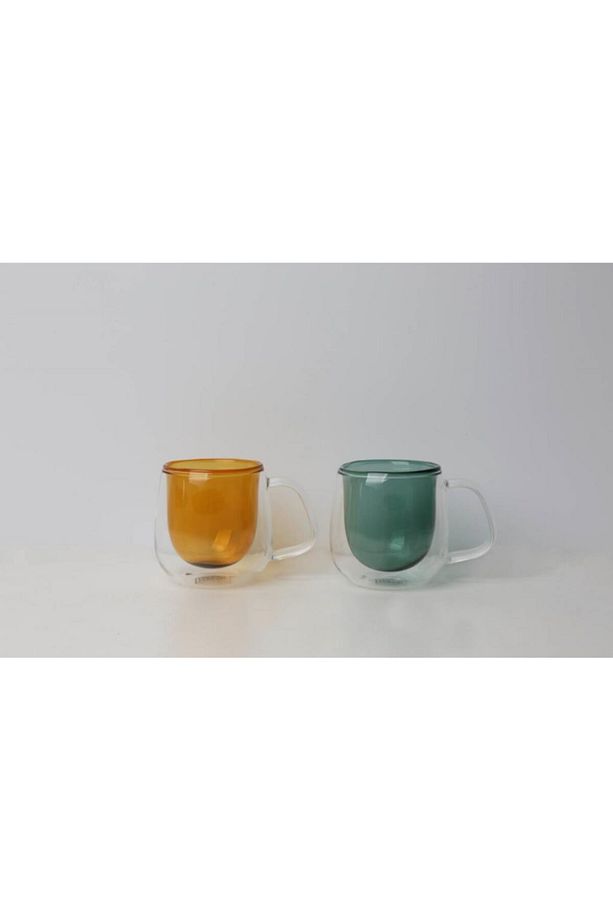Lyhl 005 Classica 100 Ml Çift Çidarlı Borasilikat Espresso 2 Li Renkli Bardak Seti - 3