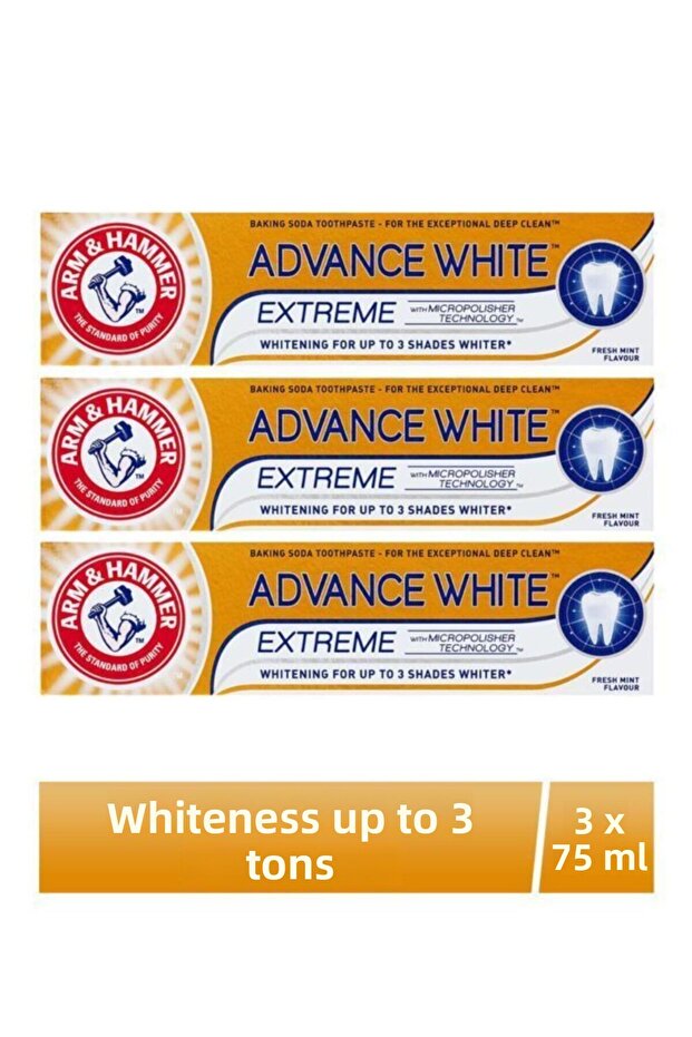 Arm Hammer Whitening Toothpaste for 3 Tones - Advance White 75 Ml X 3 - 1