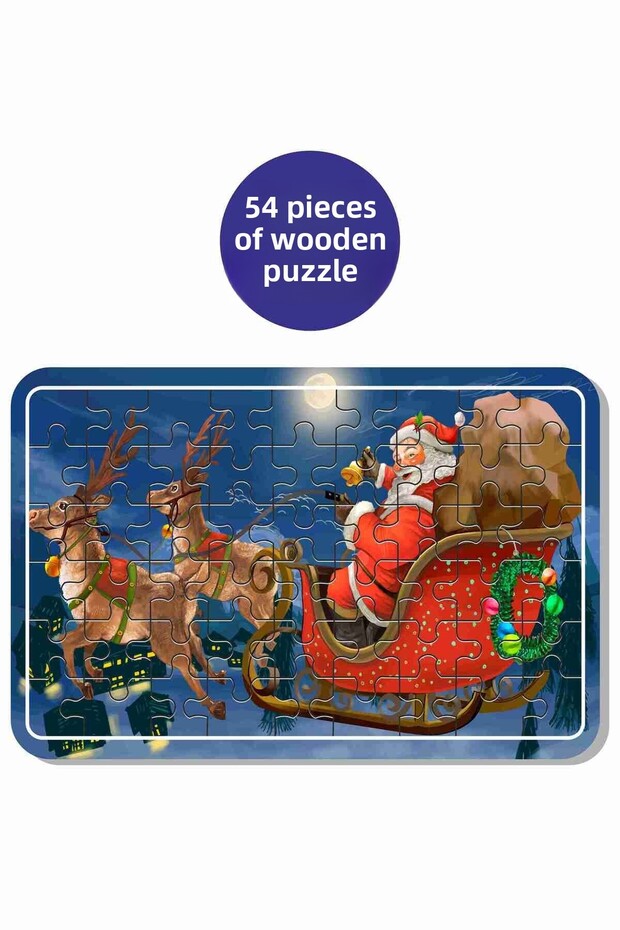 Santa Claus, Snowman, Christmas, Gift 54 Piece Puzzle