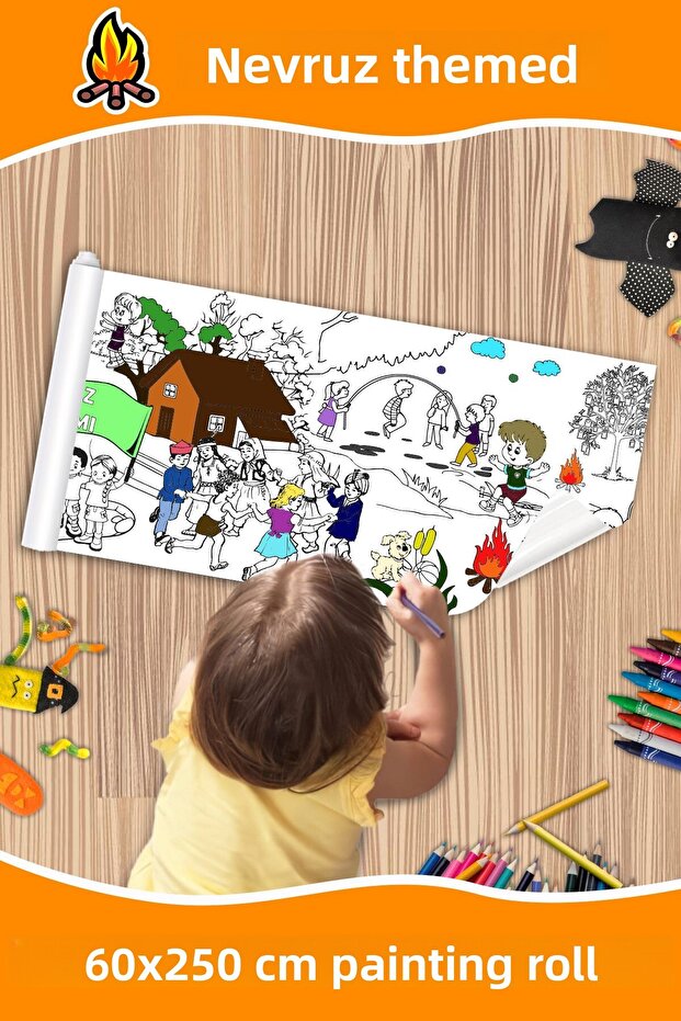 Nevruz Feast 60x250 CM Themed Giant Coloring Roll