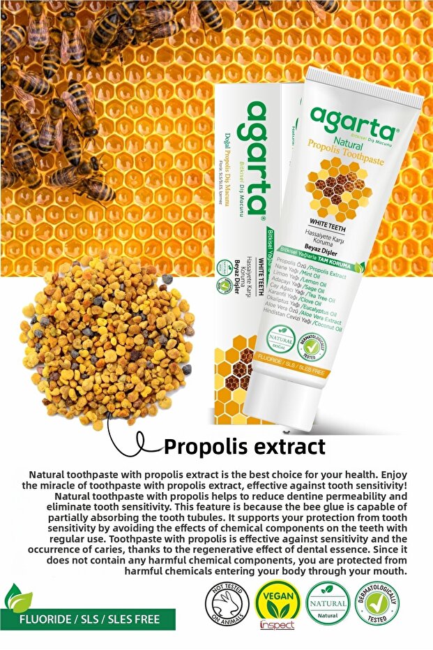 Fluoride-Free Toothpaste with Natural Propolis 100 ml - 2