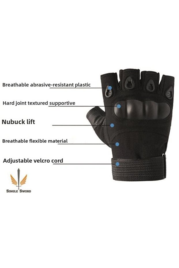 M Tactical Gloves Cut Resistant Finger Protection Black