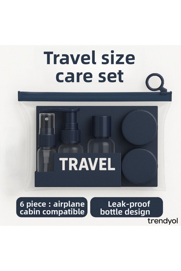 5 Piece Colorful Travel Care and Cosmetic Set, Airplane Cabin Compatible