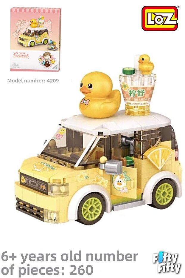 Loz Mini Block Series/ Yellow Car -Lz4209 (260 Pieces) Toy Construction Set
