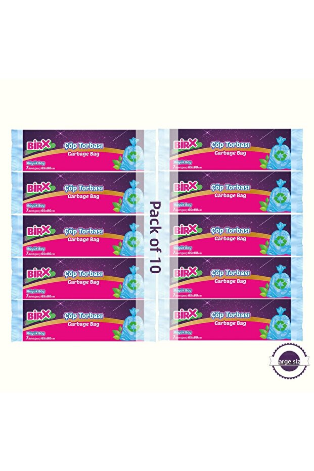 Garbage Bag Large Size 65X80 7 Pack 10 Roll Garbage Bags 70 Pieces - 1