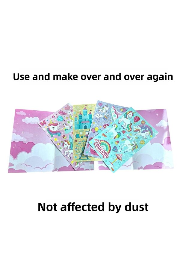 مجموعة ملصقات يونيكورن قابلة للاستخدام المتكرر - 2