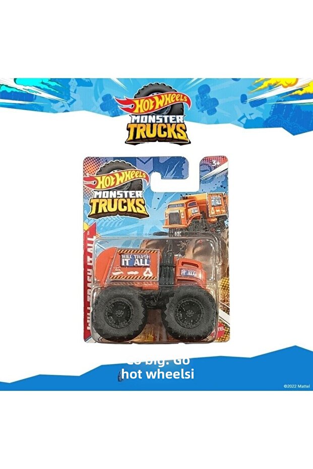 Monster Truck Will Trash It All Orange Garbage Mattel 2022 1/64