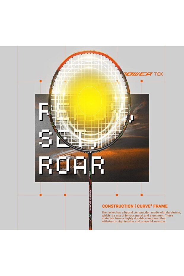 Powertek 1000 PRO Graphite Strung Badminton Racket with Full Racket Cover - 4