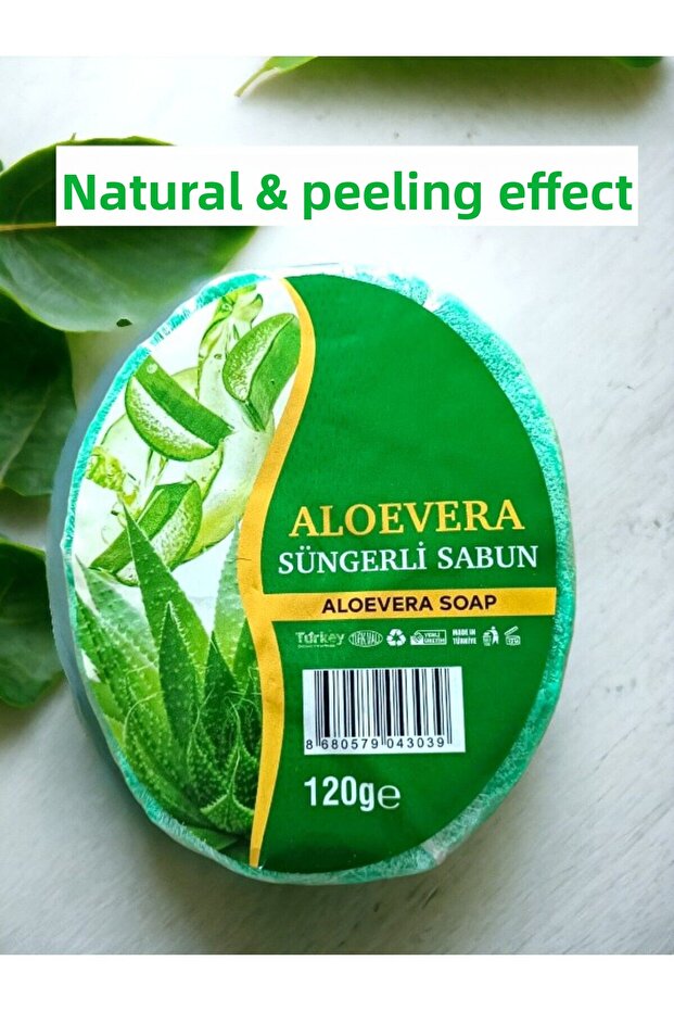 Natural Soap with Sponge Aloe Vera 120 Gr 1 piece