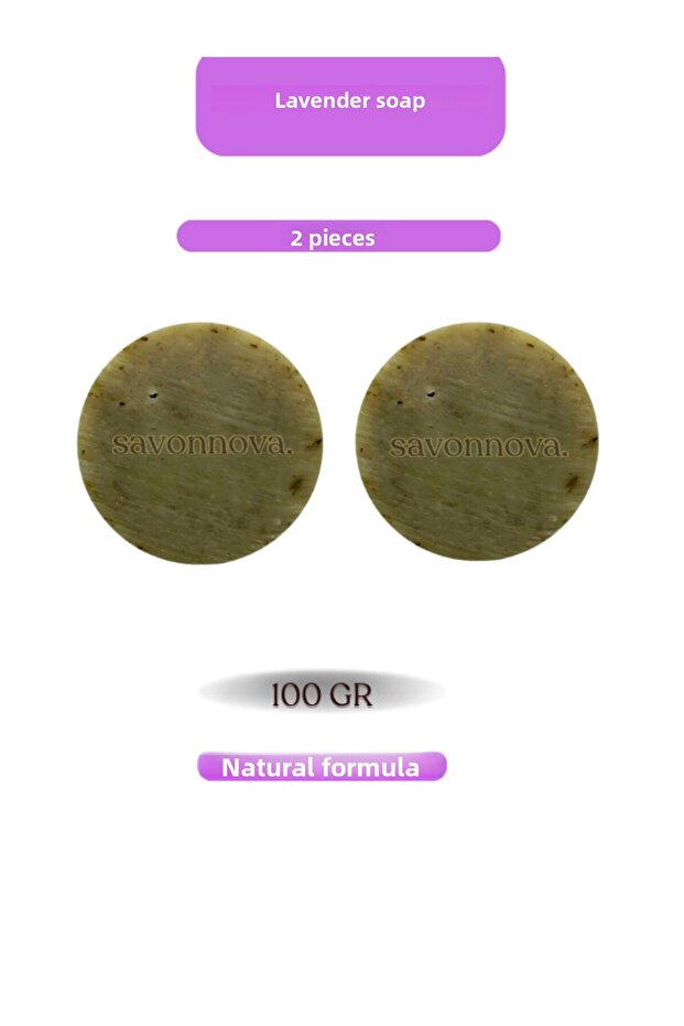 صابون اللافندر الطبيعي، فعال ضد القشرة، نعومة دائمة، صابون لتأثير العلاج العطري 2x100GR