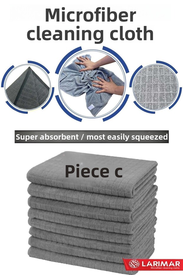 5 Pieces Jumbo Size Microfiber Checkered Cleaning Cloth Wall and Floor Wiping Cloth Most Comfortable to Squeeze 50*70cm