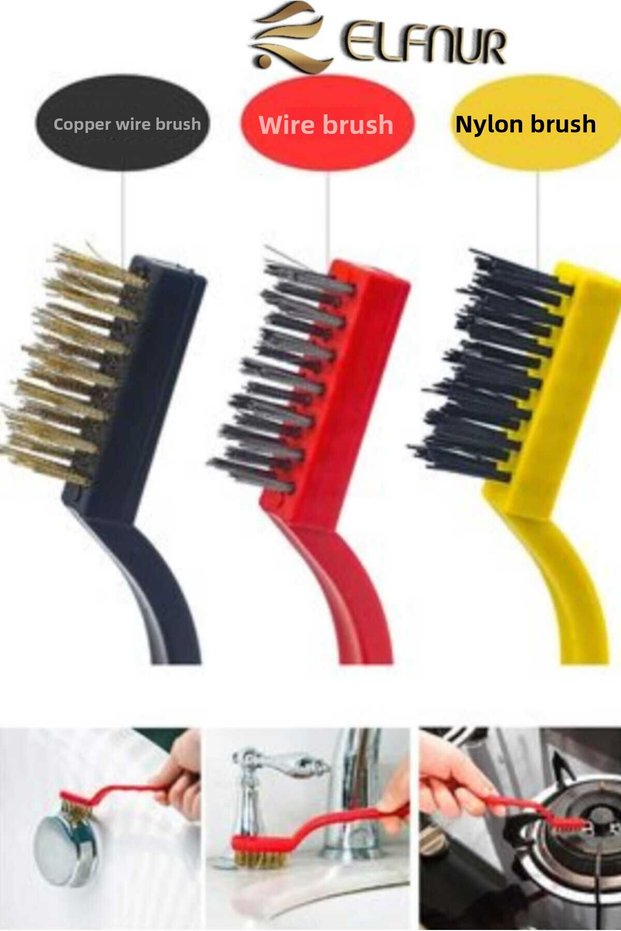 (3 Pieces) Oven, Grill, Barbecue, Airfryer Cleaning Wire Rust Removal Brush, 3-Piece Grease Cleaning Brush