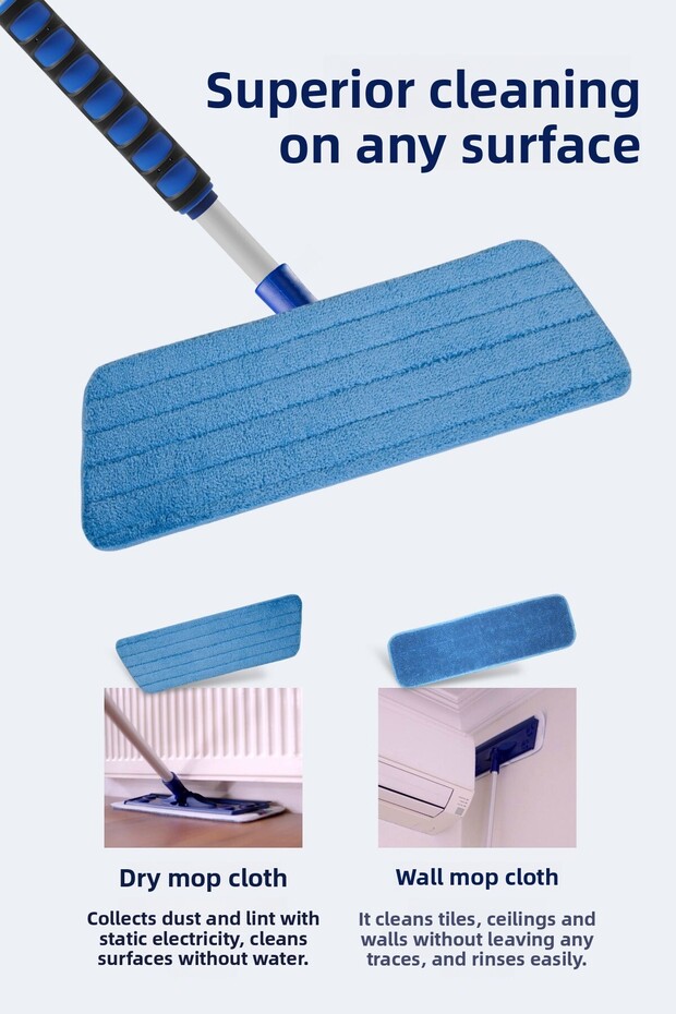 Microfiber Double Mop Set (Dry-Wall) - 3