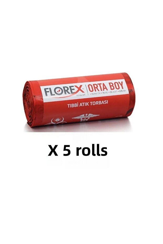 575 grams Medical Waste Printed Medium Size (55x60 Cm) Garbage Bag 5 Rolls 25*5=125 Pieces