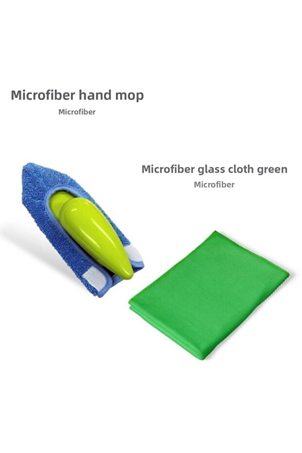 Silva Microfiber Hand Mop and Microfiber Glass Cloth Green - Ahenk&commerce
