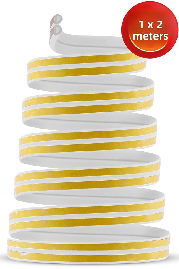 Door Window Tape 1x2=2 Mt Waterproof Insulation Wick Sound Cold Heat Insulation Tape (WHITE)