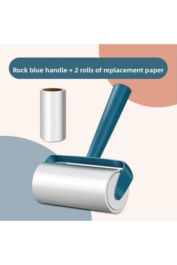 2pcs blue 1pc New Tearable Roll Paper Sticky Roller Brush Plush Razor Household Cleaning Tool Pet Ha