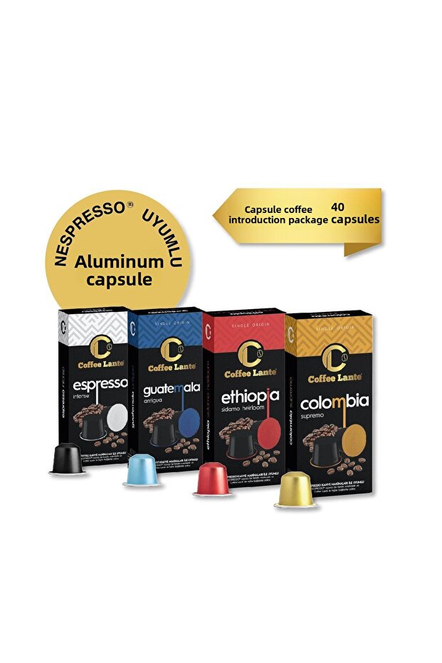 Aluminum nespresso compatible capsule coffee series 40 capsules