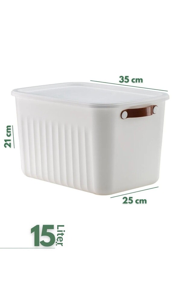 3-Piece Multi-Purpose Toy Storage Box 15 Lt Volume Plastic Organizer Storage Box with Handle - 3