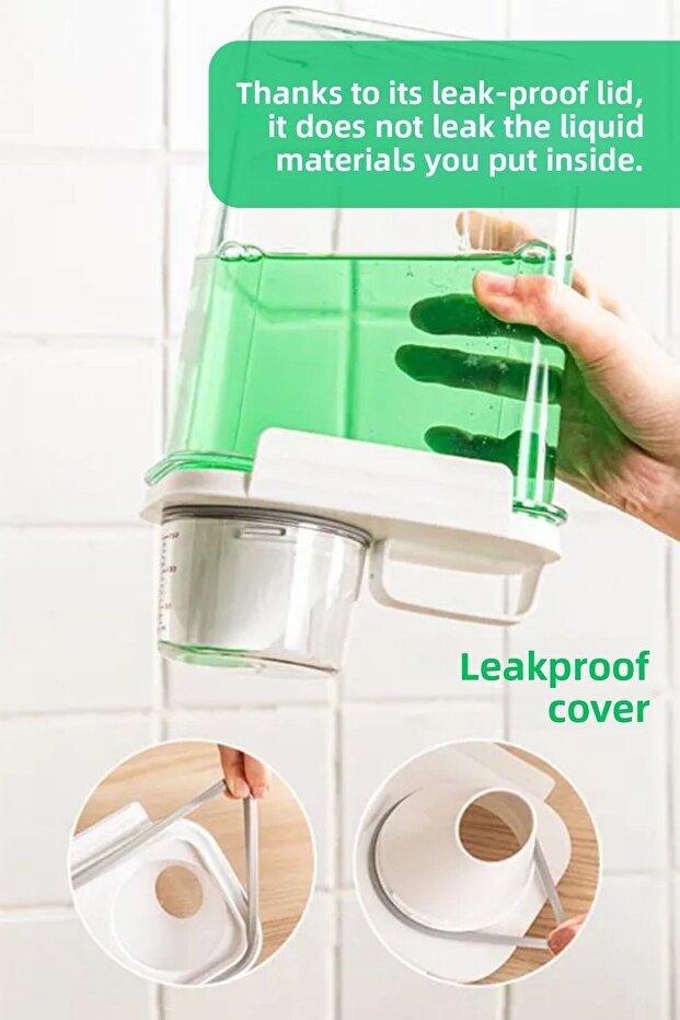 3 Pieces Leak Proof Storage Liquid Powder Detergent Storage Box - Scale Detergent Box 1800 ml - 2