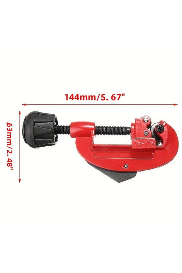 Red 1PC Pipe Cutter, 1/8" To 1-1/8" inch Tubing Cutter, Heavy Duty Tube Cutter Tool for Cutting Co