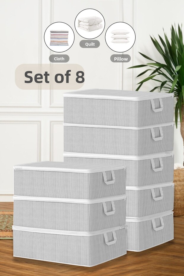 8-Piece Sofa Bed Base Type Pillow and Clothing Storage Bag - under Bed Organizer Bag 50 X 30 X 20 cm