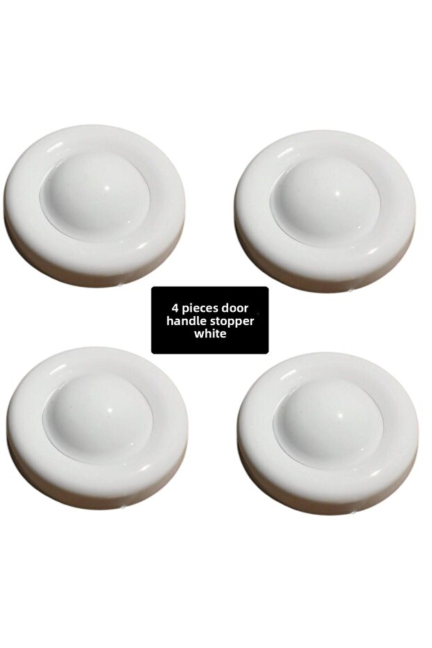 Wall Door Stopper, Buffer White 4 Pcs - 1