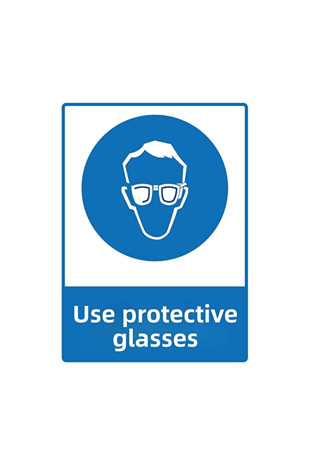 Use Protective Glasses 25X35 cm Warning Signs 3mm Dekota